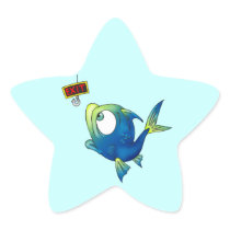 Funny Fishing Fish Star Stickers