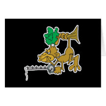 funny fishing monkey greeting card