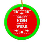 Funny fishing christmas tree ornament