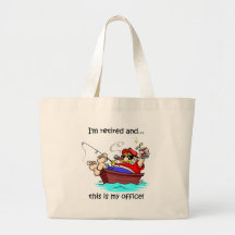 Funny fishing retirement tote bag