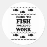 Funny fishing round sticker