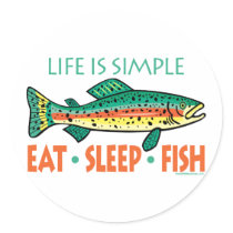 Funny Fishing Saying Round Sticker