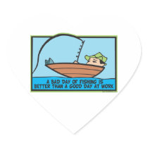 Funny Fishing Heart Stickers