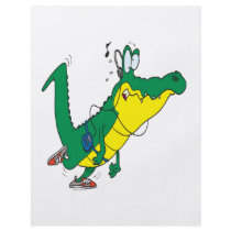 funny fitness gator alligator cartoon flyers
