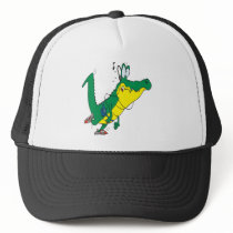 funny fitness gator alligator cartoon trucker hats