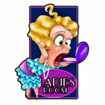 Funny Flapper Ladies room plaque. 1920's theme Cut Outs