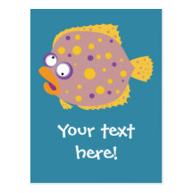 Funny Flounder Postcard