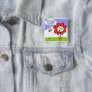 Funny Flower & Bee Button