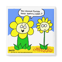 Funny Flower Cartoon Fridge Magnet