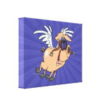 funny flying pig flyer cartoon stretched canvas print