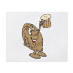 funny football cartoon holding a beer mug flyer