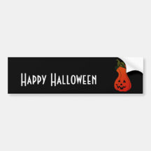 FUNNY FOREHEAD PUMPKIN JACK-O-LANTERN BUMPER STICKER