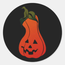 FUNNY FOREHEAD PUMPKIN JACK-O-LANTERN ROUND STICKER
