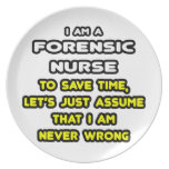 Funny Forensic Nurse T-Shirts and Gifts Party Plates