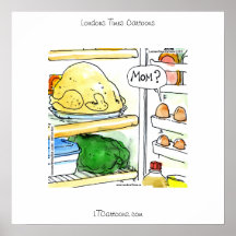 Funny Fridge Chicken Egg Family Poster