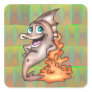 Funny Friendly Fish Square Stickers