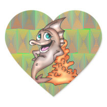 Funny Friendly Fish Heart Stickers