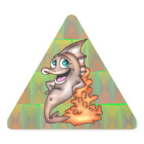 Funny Friendly Fish Triangle Sticker