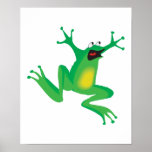 funny frightened frog print
