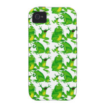 Funny Frog Emotions Mad Curious Scared Frogs Case-Mate iPhone 4 Covers