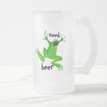 funny frog-I need beer-1 Mug