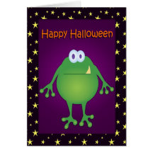 Funny Frog Monster Halloween Card