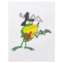 funny frog playing bass guitar froggy cartoon full color flyer