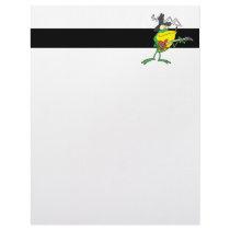 funny frog playing bass guitar froggy cartoon customized letterhead