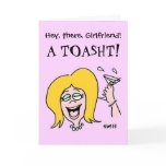 Funny Gal to Gal Cartoon Happy Birthday Greeting Card