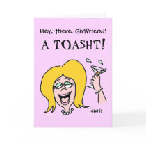 Funny Gal to Gal Cartoon Happy Birthday Greeting Card