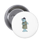 funny ganster shark pinback button