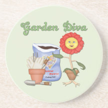 Funny Garden Diva Beverage Coasters