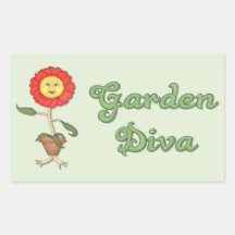Funny Garden Diva Rectangular Sticker