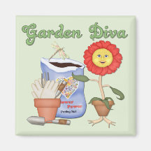 Funny Garden Diva Refrigerator Magnets