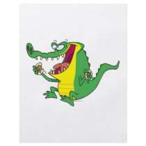funny gator alligator eating doughnuts full color flyer