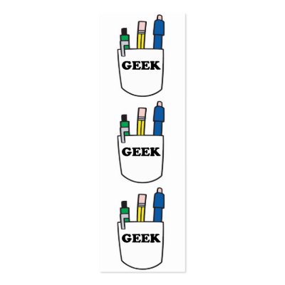 Funny GEEK Pocket Protector Bookmark Business Card Template by geekme