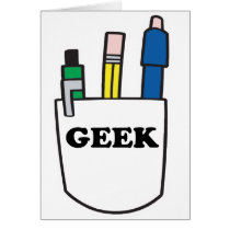 Funny GEEK Pocket Protector Greeting Cards