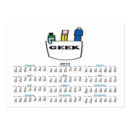 funny GEEK pocket protector graphic Business Card Templates
