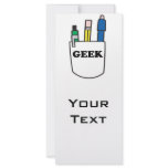 funny GEEK pocket protector graphic rack cards