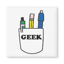 Funny GEEK Pocket Protector Refrigerator Magnets