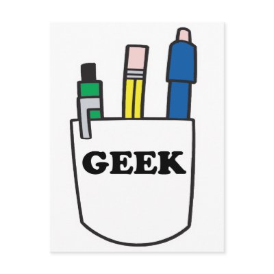 Funny GEEK Pocket Protector Postcard by geekme