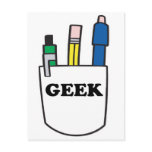 Funny GEEK Pocket Protector postcards