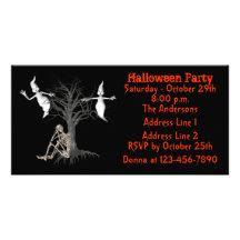 Funny Ghosts Skeleton Halloween Invite Photo Card