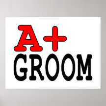 Funny Gifts for Grooms : A+ Groom Poster