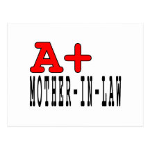 Funny Gifts for Mothers in Law : A+ Mother in Law Postcards