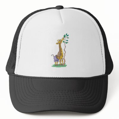funny giraffe wearing shorts mesh hats by doonidesignsanimals