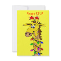 Funny Giraffe With Lights Whimsical Christmas