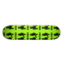 Funny Girls Rule Neon Lime Green Girl Power Custom Skateboard