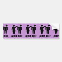 Funny Girls Rule Purple Girl Power Feminist Gifts Bumper Sticker