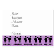 Funny Girls Rule Purple Girl Power Feminist Gifts Business Card Templates